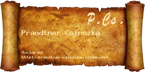 Prandtner Csinszka névjegykártya